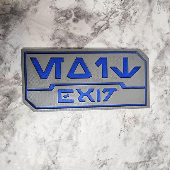 Aurebesh Exit Sign Star Wars Universe Galaxy's Edge Fan Inspired 3D Printed Prop - Picture 1 of 4